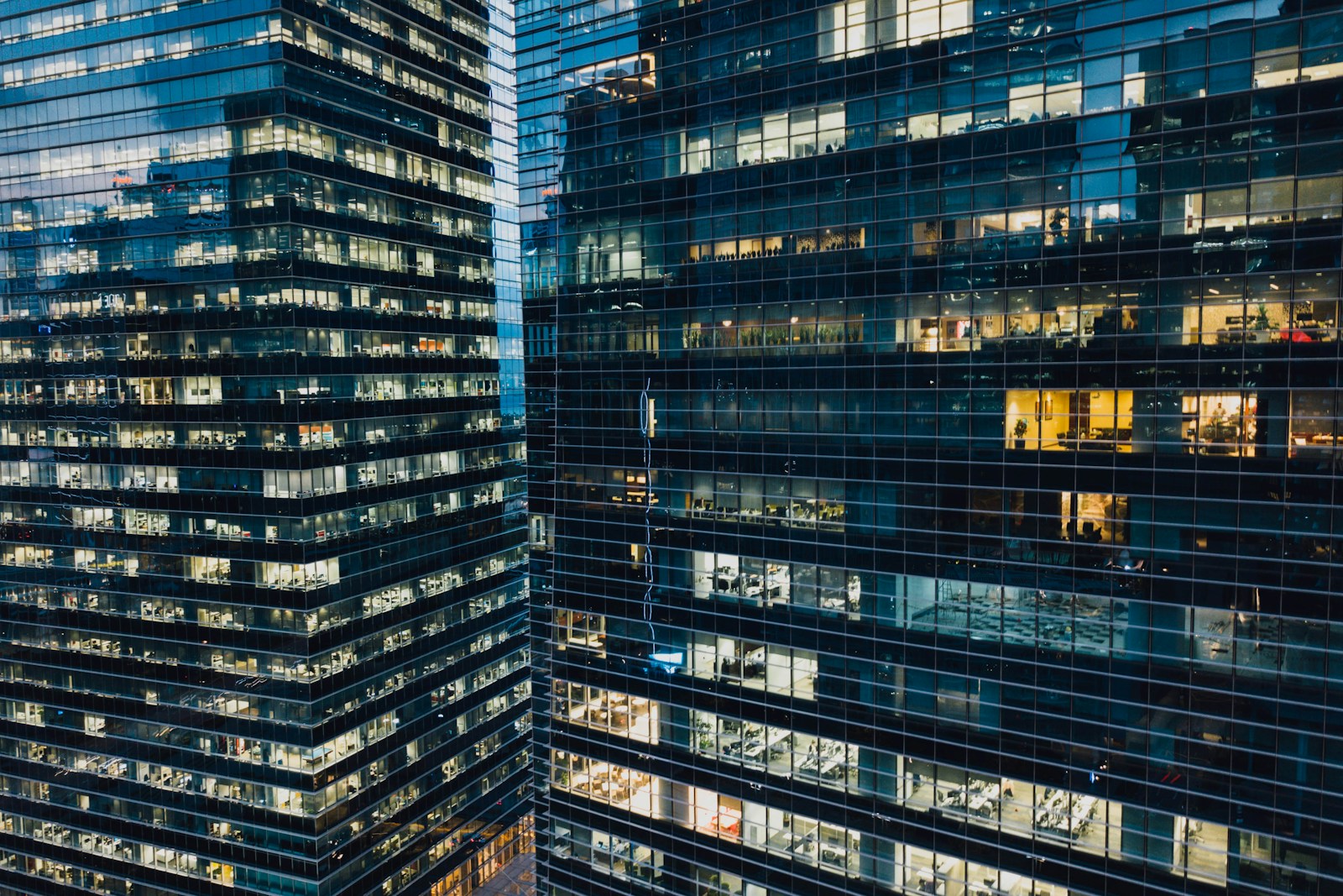 high-angle photography of black high-rise buildings